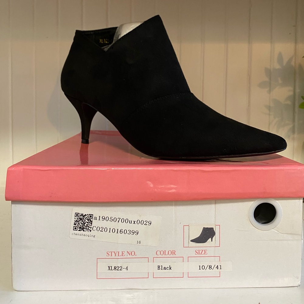 Allegra K woman’s pointed toe kitten heel cutout ankle booties